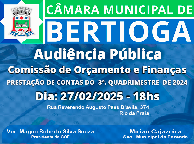Audiência Pública Finanças - 27/02/2025