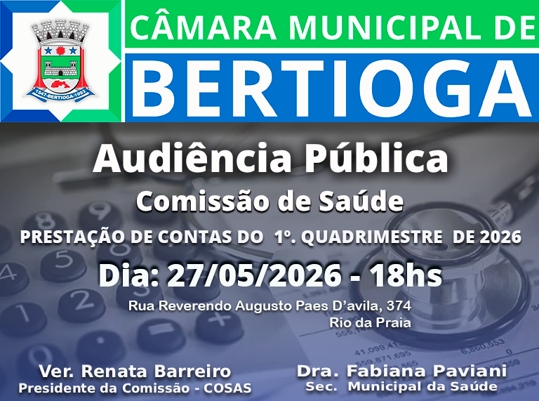 Audiência Pública da Saúde - 1º Quadrimestre de 2026