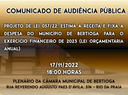 Audiência Pública Orçamento 2023 - 17/11/2022