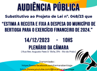 Audiência Pública Orçamento 2024 - 14/12/2023