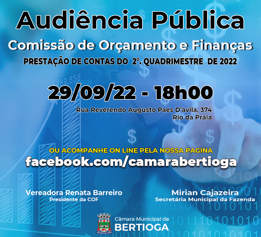 Audiência Pública Orçamento e Finanças - 29/09/2022