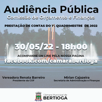 Audiência Pública Orçamento e Finanças - 30/05/2022
